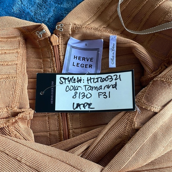 Herve Leger Signature Bandage "Scarlett" Sleeveless Dress - Tamarind - Picture 12 of 12